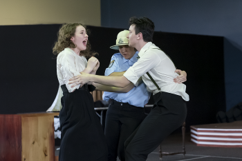 A Wonderful Life; Leah Bell as Mary. Leah Bell portraying Mary in a dramatic stage moment.