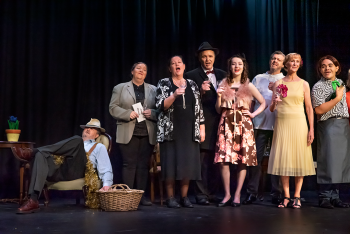 A Wonderful Life; Leah Bell in performance. Leah Bell acting on stage in A Wonderful Life.